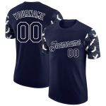 Custom Name and Number Personaized 3D Pattern Crane T-Shirt Navy White Performance Shirt for Team Personalized Navy White