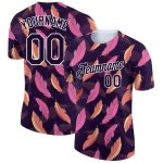 Custom Name and Number Personalized 3D Pattern Feather Performance T-Shirt - Navy White Personalized Navy White 3D Pattern
