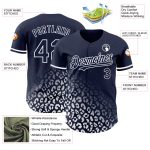 Custom Name Number Personalized Leopard Print Baseball Jersey 3D Pattern Navy White Fade Fashion Team Gear Personalized Navy