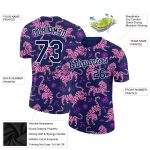 Custom Tiger Performance T-Shirt with Name and Number - Personalized Navy White 3D Pattern Design T-Shirt Personalized Navy