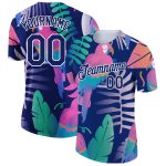 Custom Name Number Hawaii Bird Performance T-Shirt - Personalized Navy White 3D Pattern Design Personalized Navy White 3D