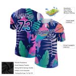 Custom Name Number Hawaii Bird Performance T-Shirt - Personalized Navy White 3D Pattern Design Personalized Navy White 3D