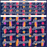Custom Team Performance T-Shirt with Name & Number - Tropical Leaves 3D Pattern Design in Navy & White Personalized Navy