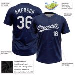 Custom Unisex Softball Jersey with Personalized Name and Number - Navy White 3D Pattern Two-Button Design Personalized Navy