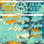 Custom Personalized Letterman Jacket with Navy White-Aqua 3D Flower Pattern - Full-Snap Varsity Bomber with Name & Number