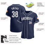 Custom Name and Number Authentic Baseball Jersey - Personalized Navy and White Team Jersey Personalized Navy White Authentic
