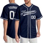 Personalized Authentic Baseball Jersey - Navy and White Design for Custom Sports Apparel Personalized Navy White Authentic