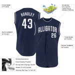 Custom Name and Number Personalized Navy White Sleeveless Baseball Jersey - Authentic Team Apparel Personalized Navy White