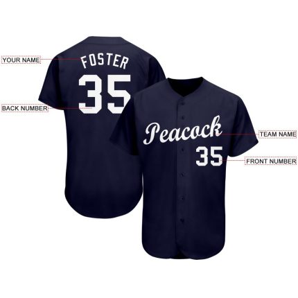 Personalized Navy and White Baseball Jersey for Men and Women - Custom Sports Apparel Personalized Navy White Baseball Jersey