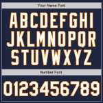 Custom Authentic Baseball Jersey with Personalized Name & Number - Navy White Bay Orange Team Colors, 3 Arm Shapes Personalized