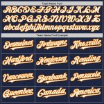 Custom Authentic Baseball Jersey with Personalized Name & Number - Navy White Bay Orange Team Colors, 3 Arm Shapes Personalized