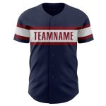 Custom Team Baseball Jersey - Personalized Navy White Crimson with Name & Number Authentic Design Personalized Navy White-Crimson