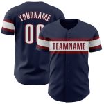 Custom Team Baseball Jersey - Personalized Navy White Crimson with Name & Number Authentic Design Personalized Navy White-Crimson