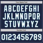 Custom Name Number Navy White Electric Blue Bomber Varsity Letterman Two Tone Jacket Full-Snap Personalized Navy White-Electric
