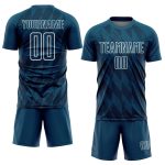 Personalized Geometric Shapes Soccer Uniform Jersey - Navy White Sublimation Design Personalized Navy White Geometric Shapes