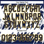 Custom Name and Number Performance T-Shirt - Navy White Gold 3D Abstract Sharp Shape Design Personalized Navy White-Gold