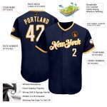 Personalized Authentic Baseball Jersey in Navy and White-Gold Colors Personalized Navy White-Gold Authentic Baseball Jersey