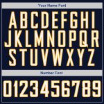 Personalized Authentic Baseball Jersey in Navy and White-Gold Colors Personalized Navy White-Gold Authentic Baseball Jersey