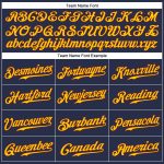 Custom Name & Number Baseball Jersey - Personalized Navy White Gold Authentic Team Jersey Personalized Navy White-Gold Authentic