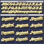 Personalized Navy White Gold Authentic Sleeveless Baseball Jersey for Men Personalized Navy White-Gold Authentic Sleeveless