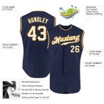 Custom Name Number Personalized Authentic Sleeveless Baseball Jersey - Navy White-Gold Personalized Navy White-Gold Authentic