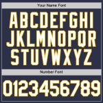 Custom Name Number Navy White-Gold Baseball Jersey - Personalized Authentic Throwback Team Jersey Personalized Navy White-Gold
