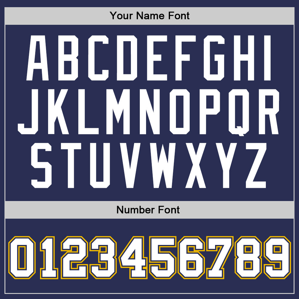 Personalized Navy White-Gold Authentic Throwback Basketball Jersey Personalized Navy White Gold Basketball Jersey - Authentic Throwback Design Personalized Navy White-Gold Authentic Throwback - Image 3