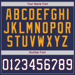 Personalized Navy White Gold Baseball Jersey Shirt - Authentic Throwback Rib-Knit Personalized Navy White-Gold Authentic