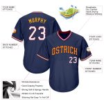 Personalized Navy White Gold Baseball Jersey Shirt - Authentic Throwback Rib-Knit Personalized Navy White-Gold Authentic