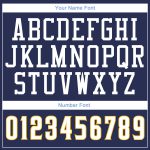 Custom Personalized Baseball Jersey Shirt with Team Name and Number - Navy White Gold Authentic Throwback Rib-Knit Personalized