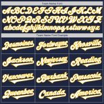 Custom Name and Number Personalized Two Tone Baseball Jersey in Navy White-Gold - Authentic Design Personalized Navy White-Gold