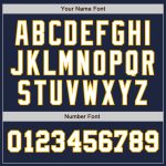 Custom Name and Number Personalized Two Tone Baseball Jersey in Navy White-Gold - Authentic Design Personalized Navy White-Gold