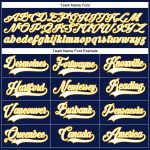 Custom Name and Number Personalized Navy White-Gold Hockey Lace Neck Jersey Personalized Navy White-Gold Hockey Lace Neck