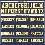 Custom Name and Number Long Sleeve Performance T-Shirt - Personalized Navy White Gold Salute To Service Personalized Navy