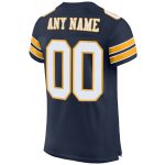 Custom Name Number Personalized Football Jersey Navy White Gold Mesh Authentic Personalized Navy White-Gold Mesh Authentic