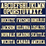 Personalized Navy White Gold Football Jersey - Authentic Mesh Design Personalized Navy White-Gold Mesh Authentic Football