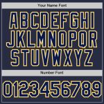 Custom Name Number Baseball Jersey - Personalized Navy White Gold Mesh Authentic Throwback Team Jersey Personalized Navy