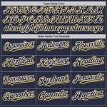 Custom Name Number Baseball Jersey - Personalized Navy White Gold Mesh Authentic Throwback Team Jersey Personalized Navy