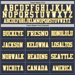 Personalized Authentic Throwback Football Jersey in Navy White Gold Mesh Personalized Navy White-Gold Mesh Authentic Throwback