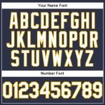 Custom Team Name and Number Performance T-Shirt in Navy and White-Gold - Personalized Sports Apparel Personalized Navy White-Gold