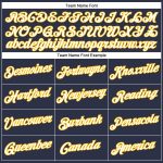 Custom Team Name and Number Performance T-Shirt in Navy and White-Gold - Personalized Sports Apparel Personalized Navy White-Gold