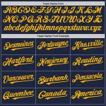 Custom Name Number Personalized Navy White Gold Pinstripe Baseball Jersey Fashion Authentic Team Personalized Navy White-Gold