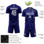 Custom Soccer Uniform Jersey with Personalized Name and Number - Navy White Gold Sublimation Team Apparel Personalized Navy