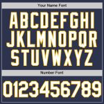 Custom Name and Number Unisex Softball Jersey - Personalized Navy and White-Gold Two-Button Design Personalized Navy White-Gold
