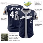 Custom Authentic Baseball Jersey - Personalized Navy White Gray Colors with Team Name and Number Personalized Navy White-Gray