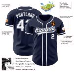 Personalized Authentic Navy White Gray Baseball Jersey for Men and Women Personalized Navy White-Gray Authentic Baseball