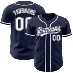 Personalized Authentic Navy White Gray Baseball Jersey for Men and Women Personalized Navy White-Gray Authentic Baseball