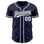 Personalized Authentic Navy White Gray Baseball Jersey for Men and Women Personalized Navy White-Gray Authentic Baseball