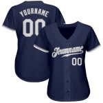 Custom Name and Number Baseball Jersey - Personalized Authentic Navy White-Gray Team Jersey Personalized Navy White-Gray