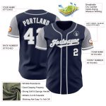 Custom Name and Number Two Tone Baseball Jersey - Personalized Navy White-Gray Team Apparel Personalized Navy White-Gray